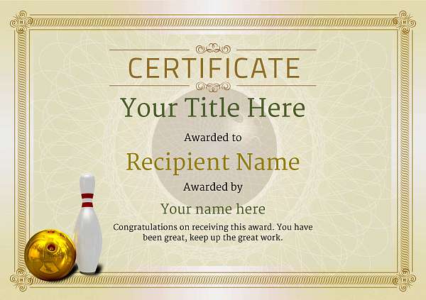 Free Ten Pin Bowling Certificate Templates Inc Printable Badges And Medals