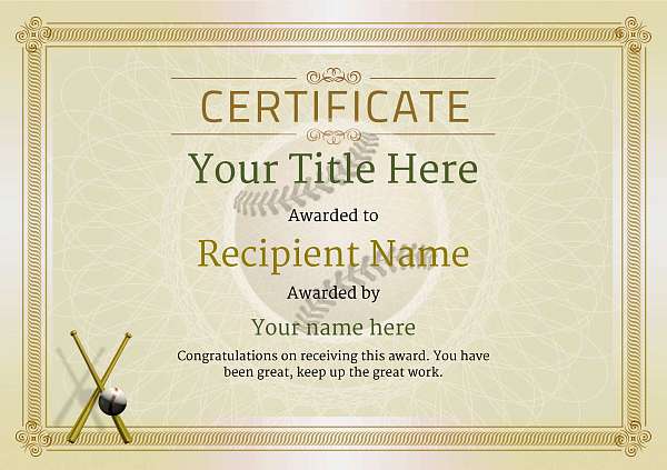 Use Free Baseball Certificate Templates By Awardbox