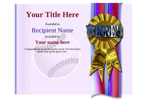 Use free Baseball certificate templates - by awardbox