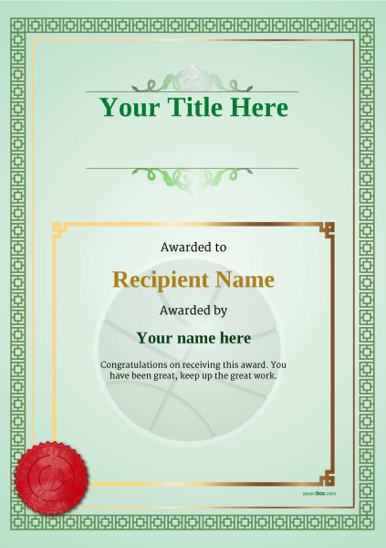 free basketball certificate templates add printable badges medals