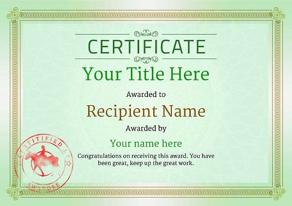 certificate-template-horse-riding-classic-4ghsr Image