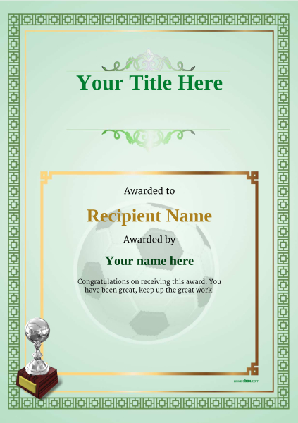 free soccer certificate templates add printable badges medals soccer award template