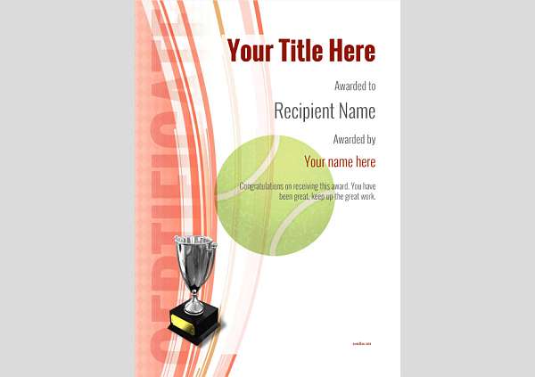 certificate-template-tennis-modern-1rt5s Image