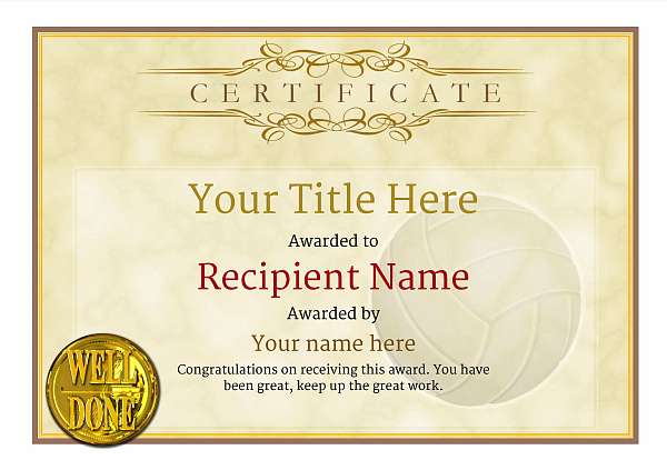 certificate-template-volley-ball-classic-1ywnn Image