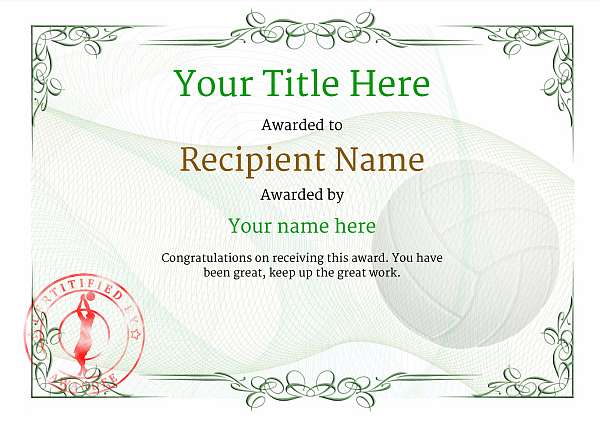 certificate-template-volley-ball-classic-2gvsr Image