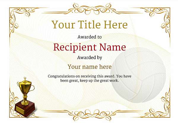 certificate-template-volley-ball-classic-2yt2g Image