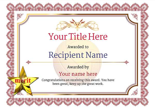 certificate-template-volley-ball-classic-3rmsn Image