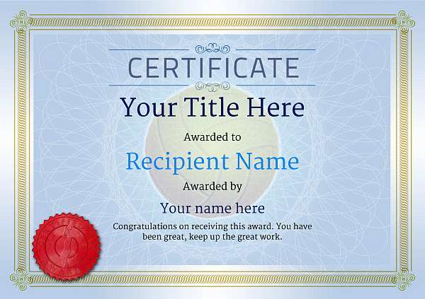 certificate-template-volley-ball-classic-4bvsr Image