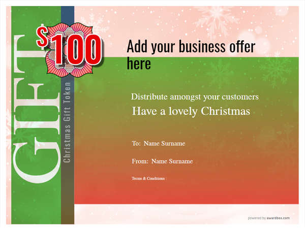 traditional christmas design gift certificate with holly and berries with fillable templaste text for home or business