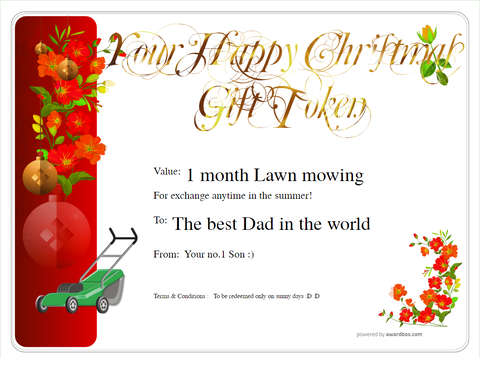 Free Christmas Gift certificate templates - printable