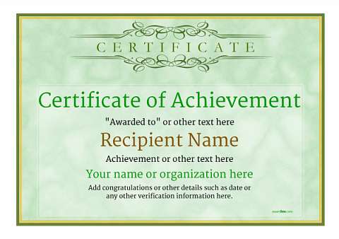 Certificate of Achievement - Free Templates easy to use Download & Print