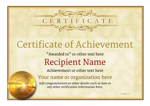 Certificate of Achievement - Free Templates easy to use Download & Print