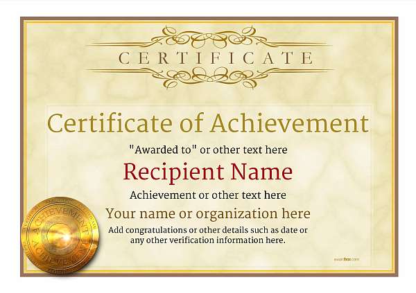 certificate-of-achievement-template-award-classic-style-1-yellow--medal Image