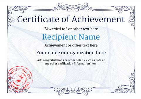 Certificate of Achievement - Free Templates easy to use Download & Print