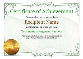 Certificate of Achievement - Free Templates easy to use Download & Print