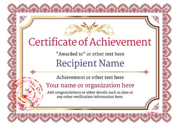 certificate-of-achievement-template-award-classic-style-3-red-stamp Image