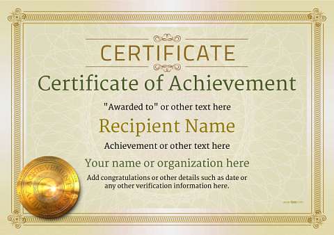 Certificate of Achievement - Free Templates easy to use Download & Print