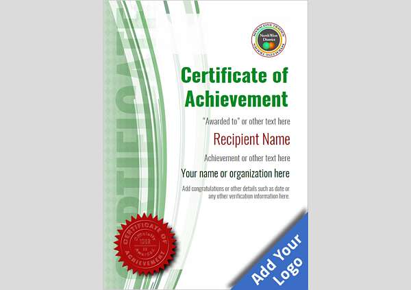 certificate-of-achievement-template-award-modern-style-1-green-seal Image