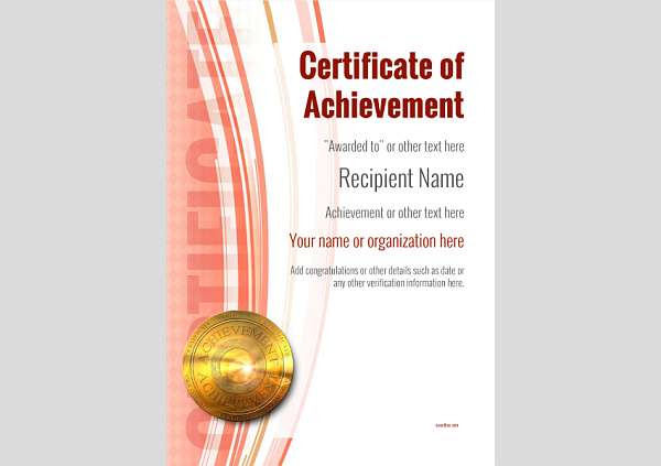 certificate-of-achievement-template-award-modern-style-1-red-medal Image