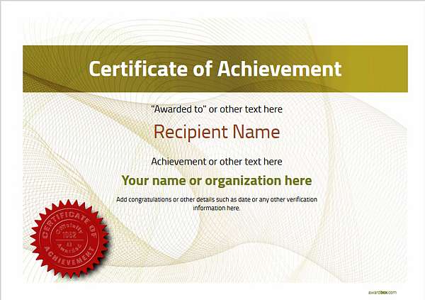 certificate-of-achievement-template-award-modern-style-3-yellow-seal Image