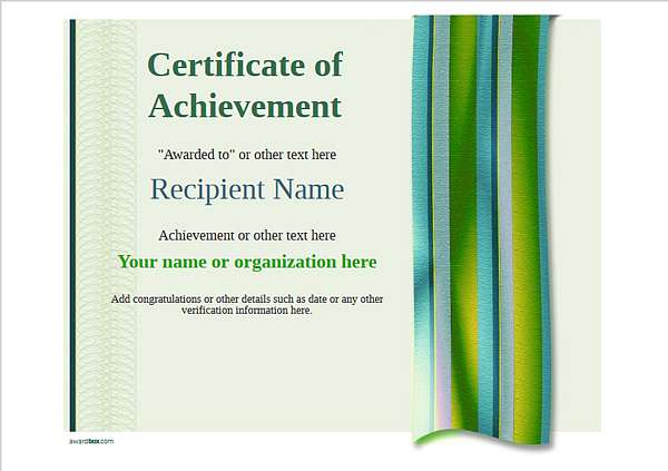 certificate-of-achievement-template-award-modern-style-4-green-blank Image