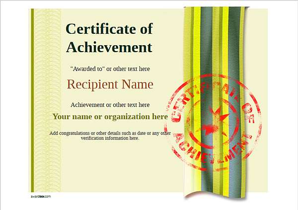 certificate-of-achievement-template-award-modern-style-4-yellow-stamp Image