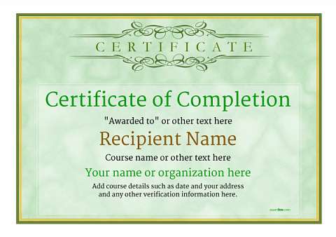 Certificate of Completion - Free Quality Printable PDF Templates to ...