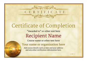 Certificate of Completion - Free Quality Printable PDF Templates to ...