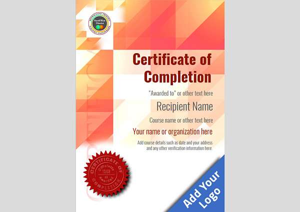 certificate-of-completion-template-award-modern-style-2-red-seal Image