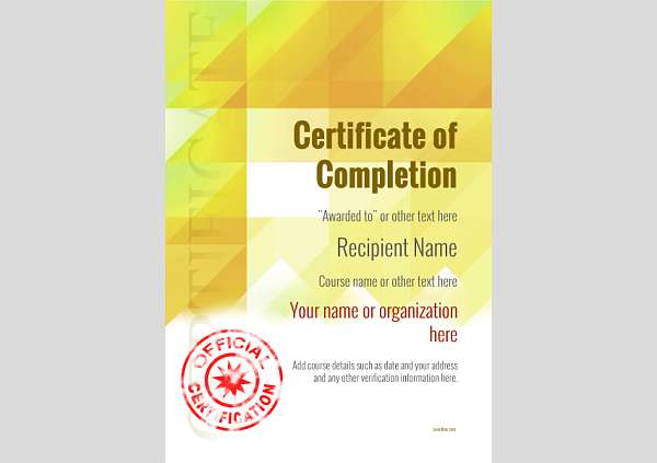 certificate-of-completion-template-award-modern-style-2-yellow-stamp Image