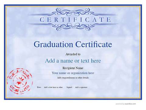 Graduation Certificate Templates - Free and Simple to Use