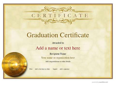 Graduation Certificate Templates - Free and Simple to Use