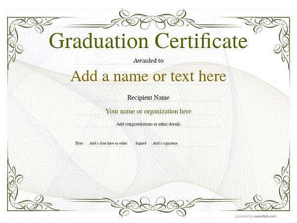 certificate of graduation template award classic style 2 default blank Image