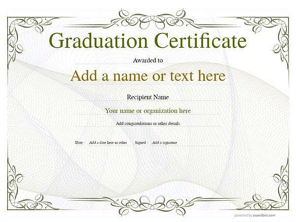 Graduation Certificate Templates - Free and Simple to Use