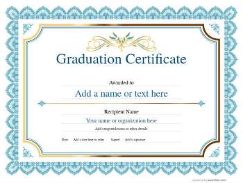 Graduation Certificate Templates - Free And Simple To Use