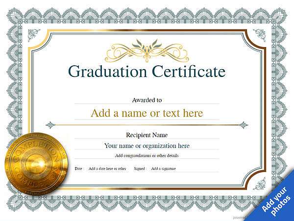 certificate of graduation template award classic style 3 default medal Image
