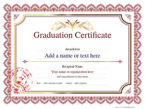 Graduation Certificate Templates - Free and Simple to Use