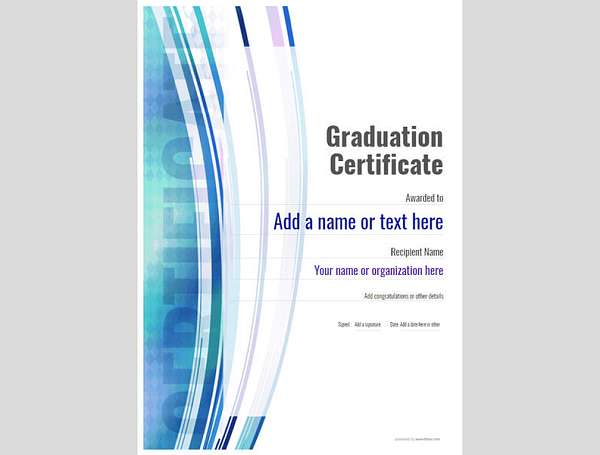 certificate of graduation template award modern style 1 green seal Image