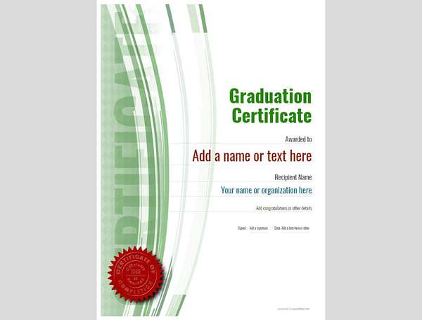certificate of graduation template award modern style 1 default blank Image