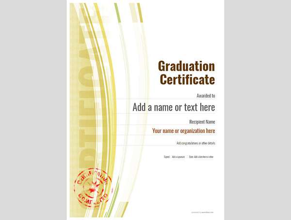 certificate of graduation template award modern style 1 yellow stamp Image