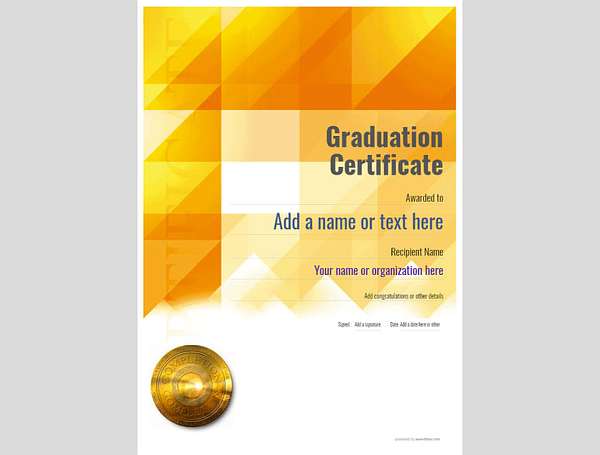 certificate of graduation template award modern style 2 default blank Image