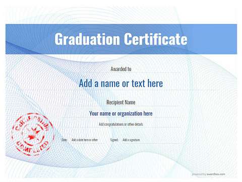 Graduation Certificate Templates - Free And Simple To Use