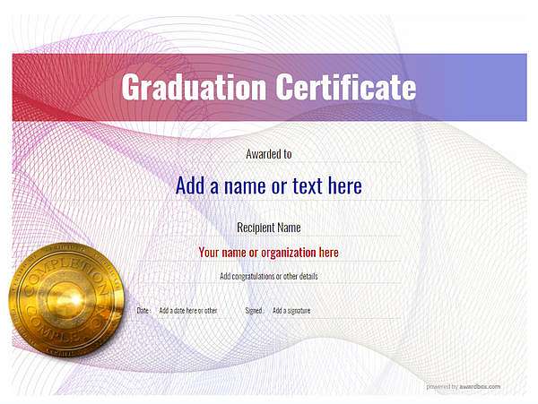 certificate of graduation template award modern style 3 default medal Image