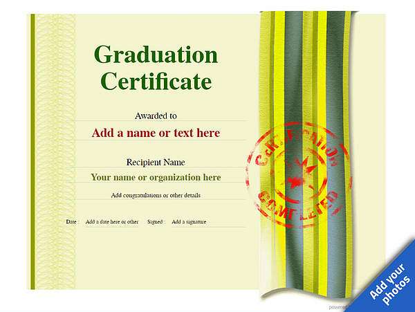 certificate of graduation template award modern style 4 yellow stamp Image