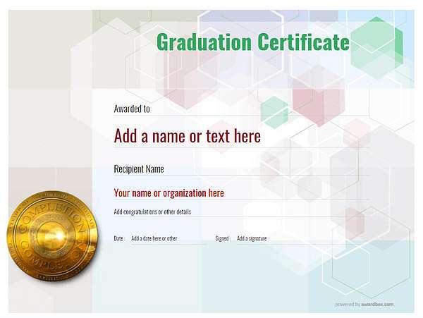 certificate of graduation template award modern style 5 default medal Image