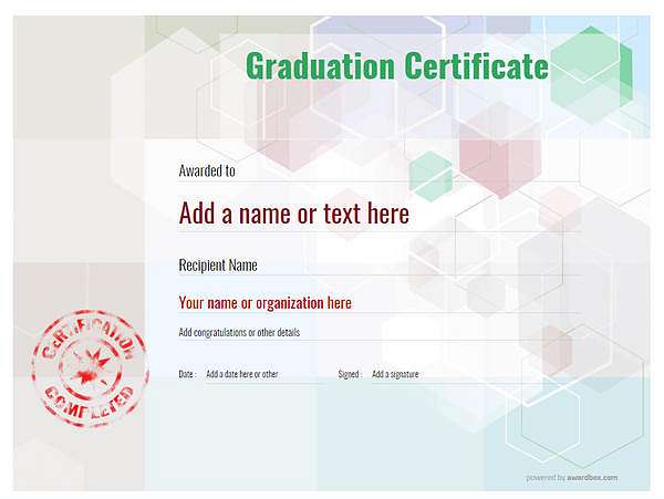 certificate of graduation template award modern style 5 default seal Image