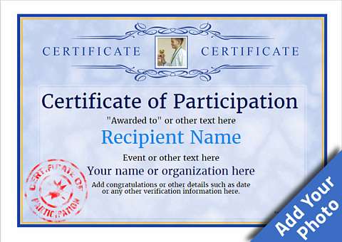 Participation Certificate Templates - Free, Printable, Add badges & medals.