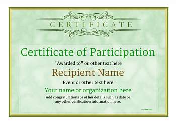Participation Certificate Templates - Free, Printable, Add badges & medals.