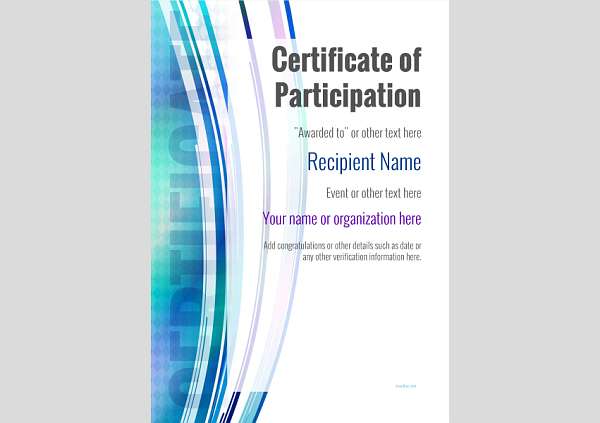 certificate-of-participation-template-award-modern-style-1-default-blank Image