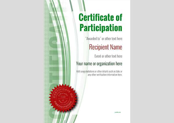 certificate-of-participation-template-award-modern-style-1-green-seal Image